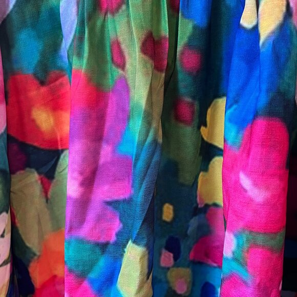 Womens' Multi Colored Floral Blouse in Pinks Size L - Picture 3 of 4